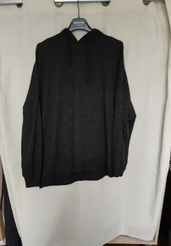 Sweat à capuche fin oversize extensible gris noir femme xxxl kiabi