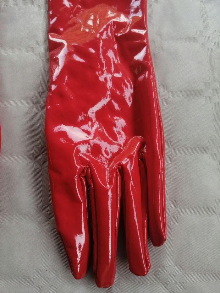 Gants en vinyle rouge t xl - photo numéro 3