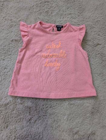 T-shirt Kiabi 9 mois – rose  “Cutest Adorable Lovely”  très bon état