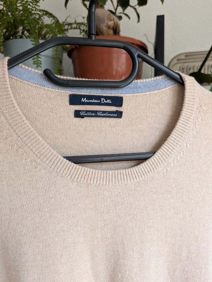 Pull coton et cachemire beige Massimo Dutti 48 - photo numéro 2