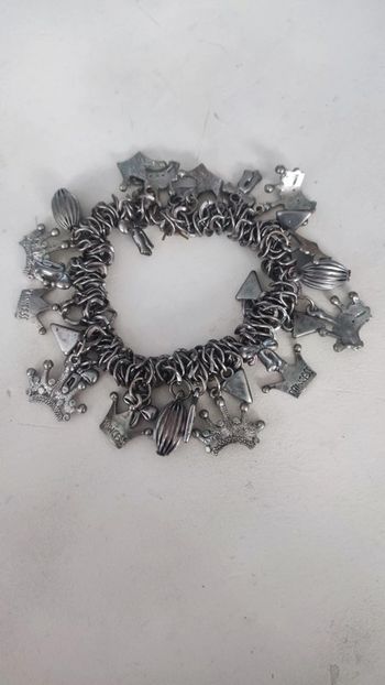 Bracelet charms en argent vintage