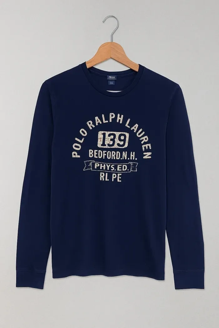 T-shirt manches longues Ralph Lauren bleu marine – Taille M – Très bon état 💙🐎