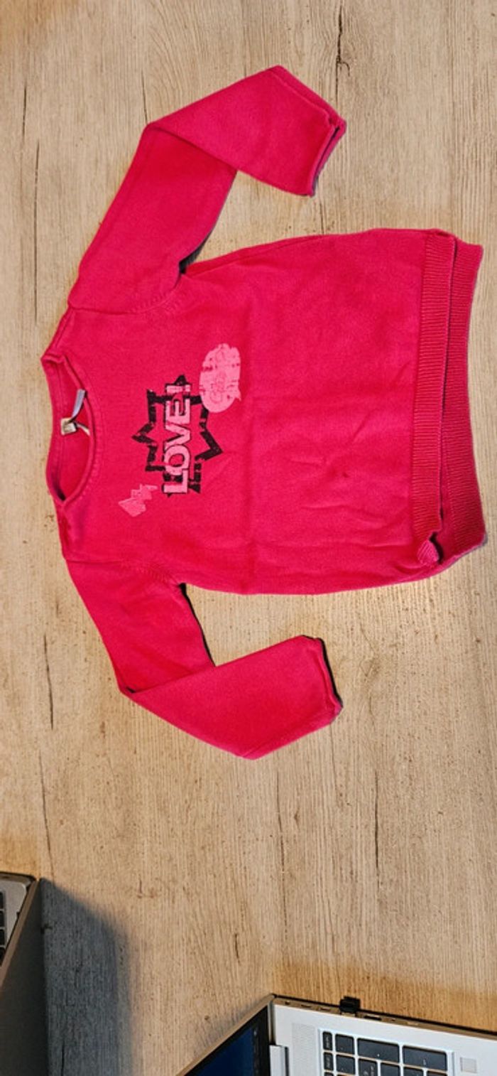 Pull léger à manches longues, rose fushia, Orchestra, taille 5 ans, peu mis - photo numéro 2
