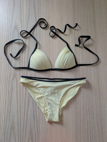 Maillot deux pièces jaune pâle Etam