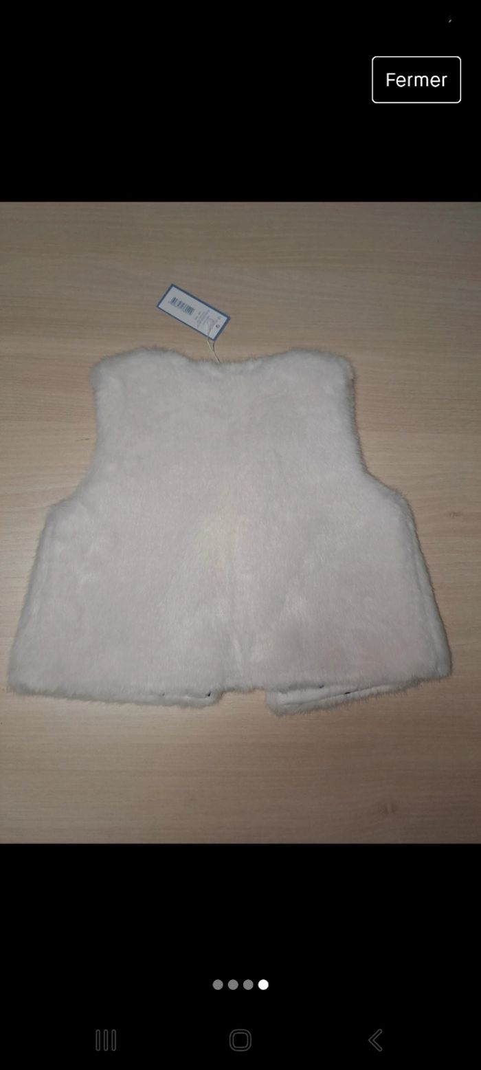 Gilet fausse fourrure sans manche jacadi 18 mois - photo numéro 4