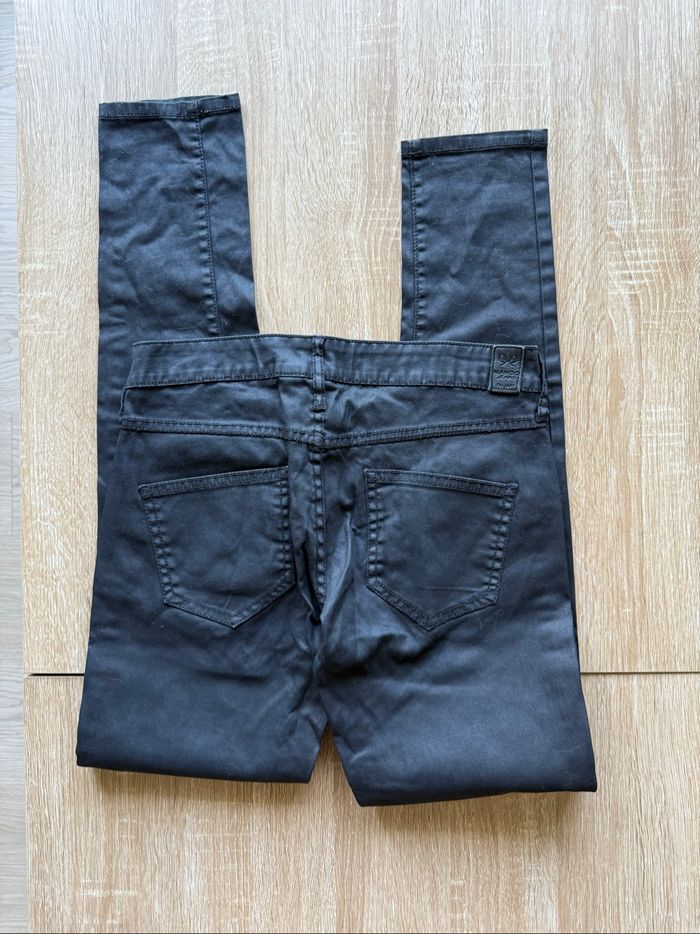 Pantalon noir slim luisant mango taille 34 XS - photo numéro 3