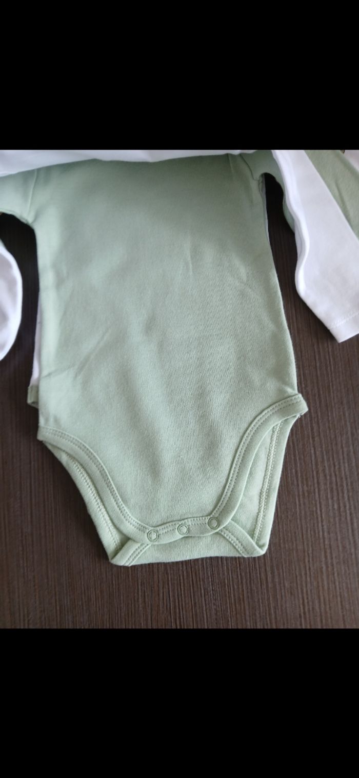 Lot de 3 bodies manches longues garçon 6 mois - photo numéro 2