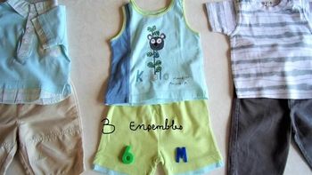 Lot de 3 ensembles Eté - Garçon 6 mois