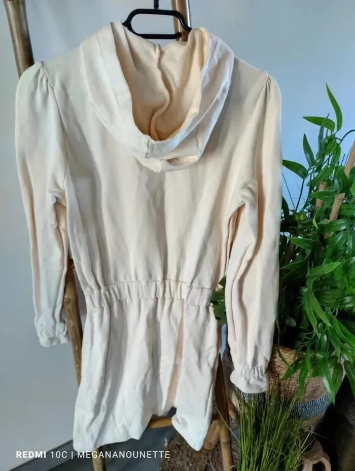 🤍 Robe Pull à Capuche Crème – Taille 38 – Naf Naf – Neuve – 100% Coton - photo numéro 5
