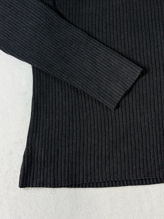 Pull noir côtelé Ralph Lauren pour femme taille M Boutons sur l'épaule en 100% coton - photo numéro 7