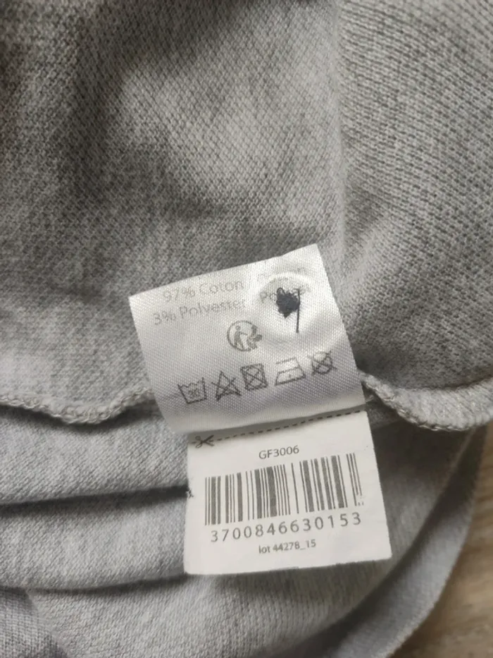 Polo manches courtes gris logo brodé bleu marine taille XL Gentleman Farmer - photo numéro 8