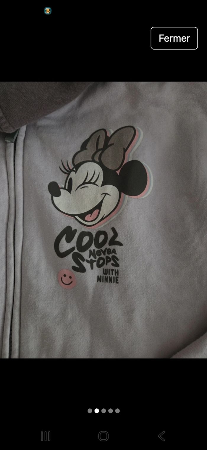Sweat zippé minnie 12 ans - photo numéro 2