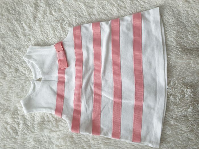 Débardeur blanc rayures roses - T6M - Pat et Ripaton