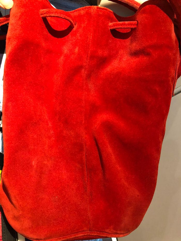 Sac rouge baluchon cuir - photo numéro 13