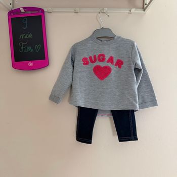 Joli ensemble maillot longues manches et pantalon - T9mois - Sans marque