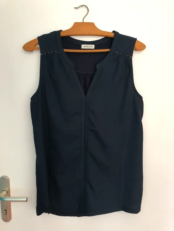 Blouse manche courte bleu marine
