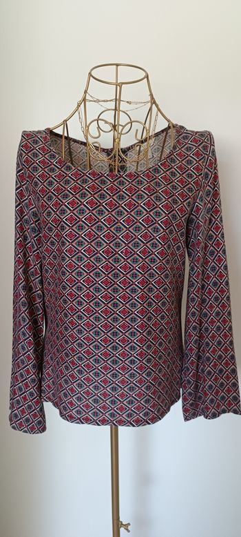 Blouse colorée, manches longues.