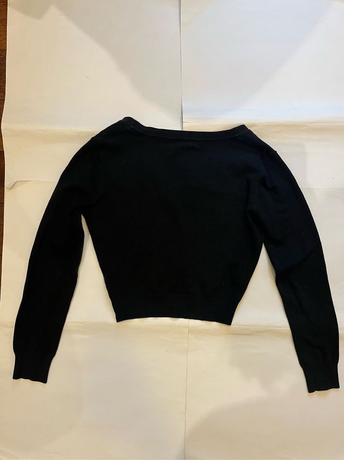 Cardigan manches longues noir basique boutonnée fiona taille S - photo numéro 3