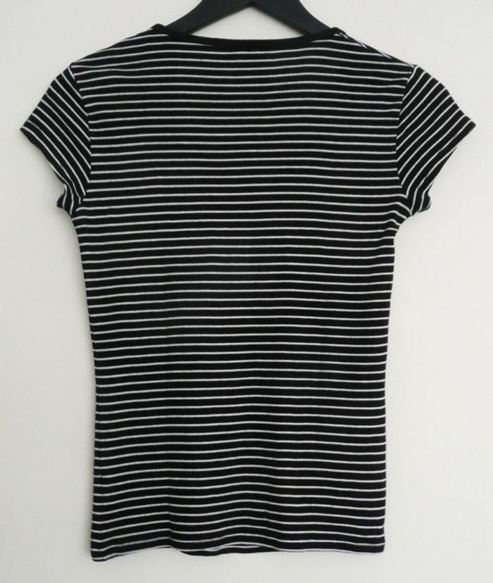 T shirt raye noir et blanc. Tex. Taille 38 - photo numéro 4