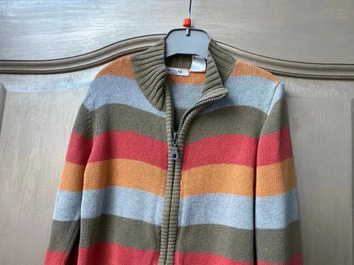 Gilet garçon vert rouge et moutarde la redoute - photo numéro 2