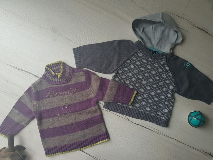 Lot de 2 pulls épais et chauds hiver garçon 6mois