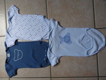 Lot de 3 bodies manches courtes 6 mois