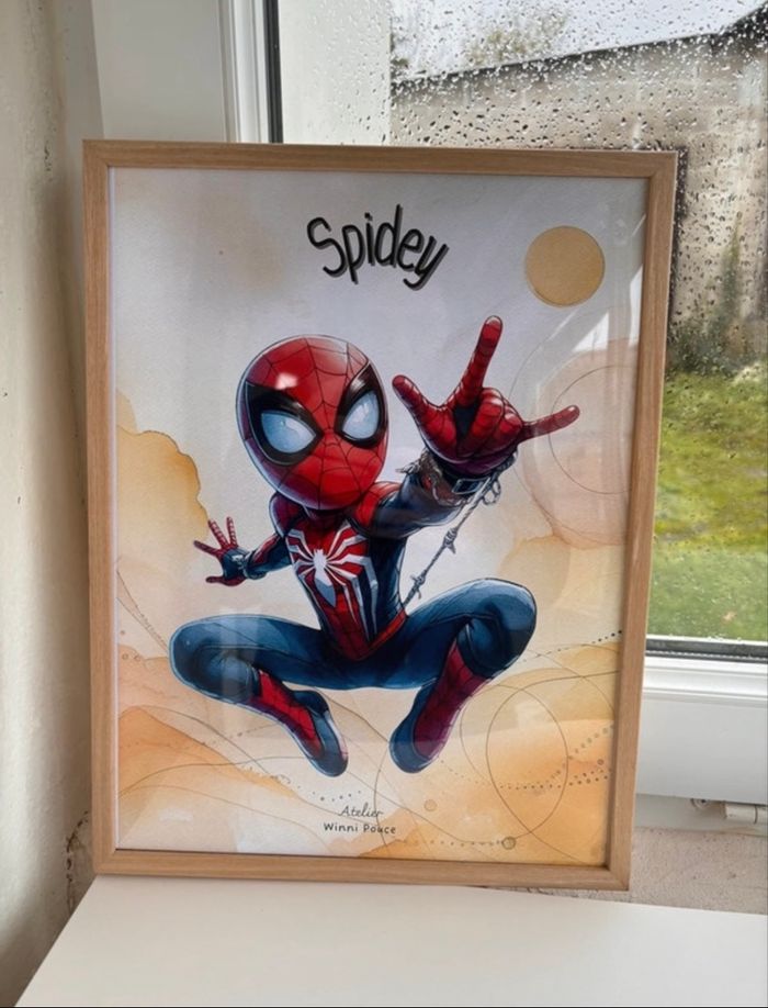 Cadre affiche Spidey format A3 - Spider Man - cadre inclus - pour enfant - photo numéro 4
