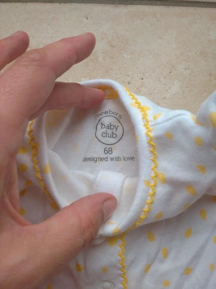 Barboteuse combinaison combishort été Fille 6 mois Baby club 100% coton - photo numéro 2