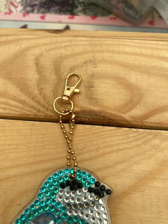 Porte clé recto/verso oiseau 🐦 en Diamond painting - photo numéro 2