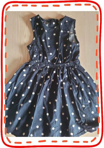 Robe marine a pois blanc