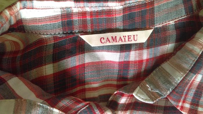 Chemise femme à carreaux à manches longues T42 - Camaieu - photo numéro 8