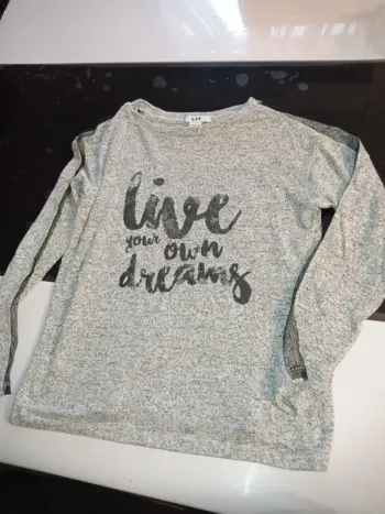 Pull fin manche longue gris