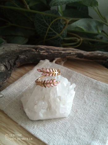 Bague épis rose pâle