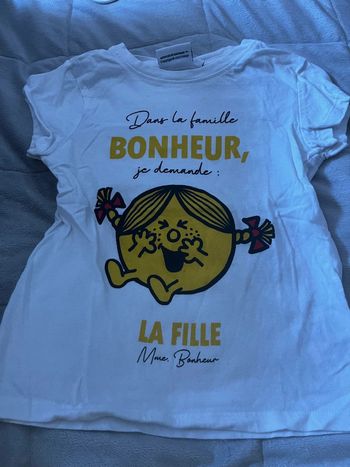 T shirt fille 5 ans madame bonheur