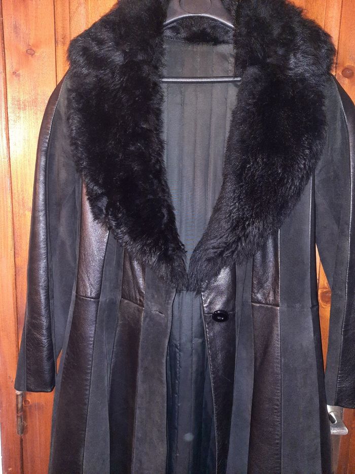 Manteau cuir et daim