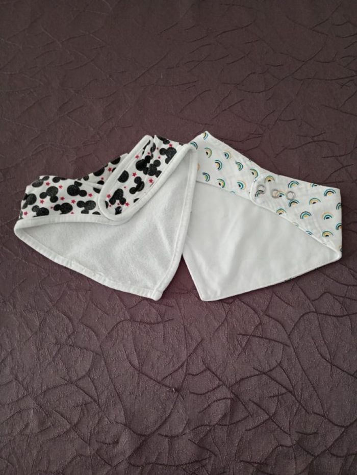Lot de 2 bavoirs bandana bébé - photo numéro 2