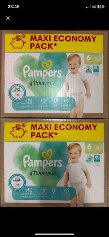 Couches pampers harmonie T6