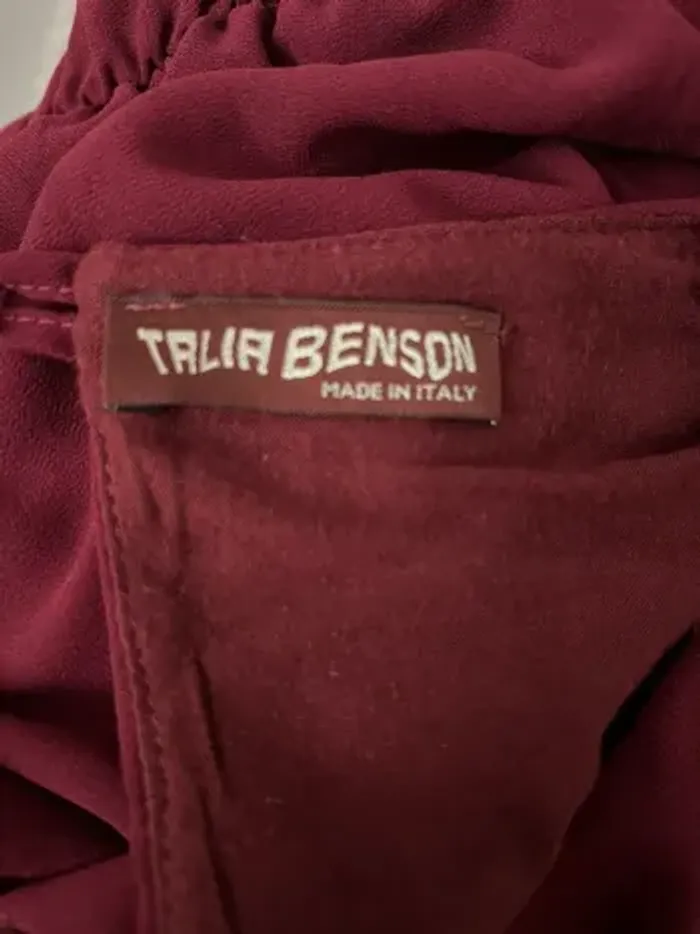 Robe patineuse à volants rouge bordeaux Talia Benson - photo numéro 7