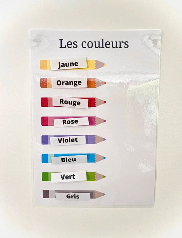 Fiche de type Montessori « les couleurs »