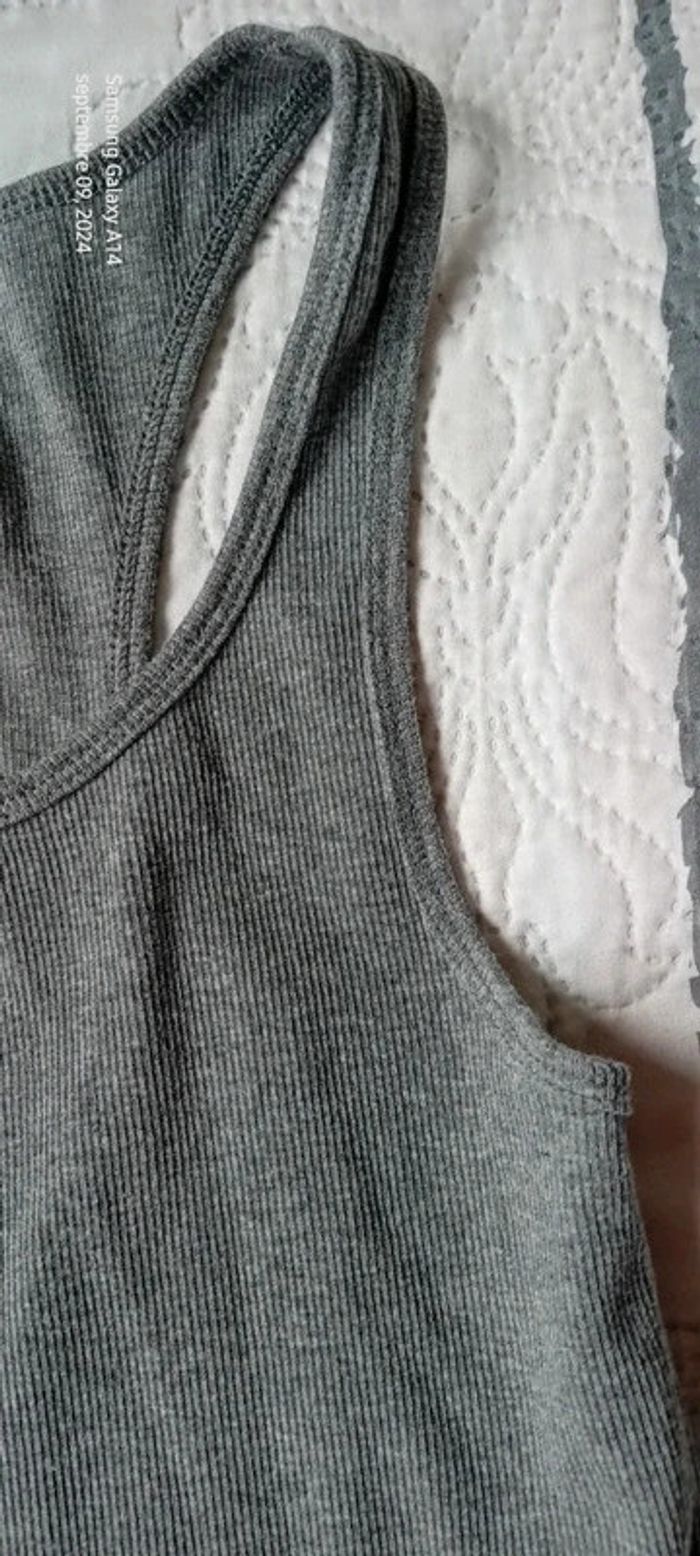 Débardeur de sport maille côtelée domyos gris femme M décathlon - photo numéro 6