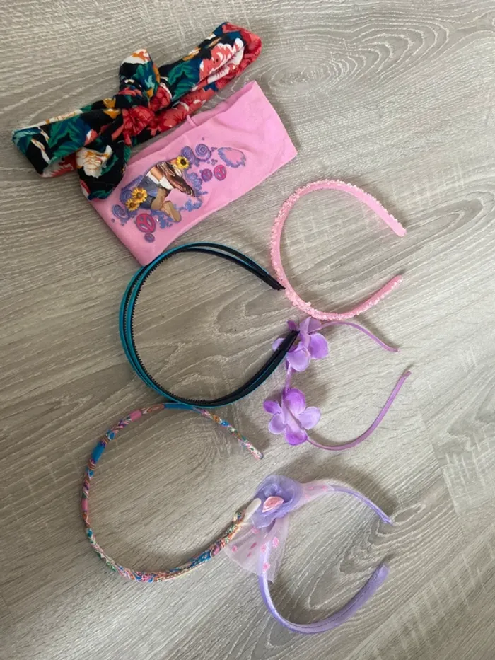 Lot 5 serres tête et 2 bandeaux fille