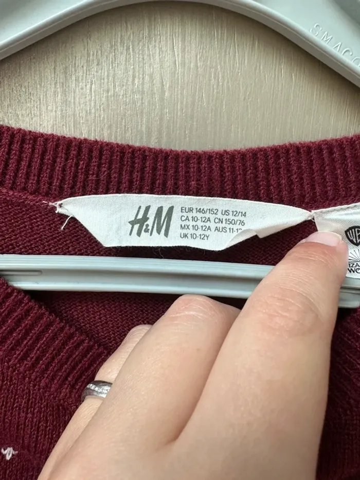 Pull Poudlard Harry Potter H&M 10 - 12 ans fille bordeaux - photo numéro 6