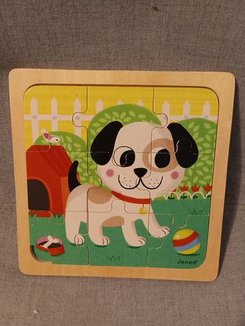 Puzzle chien 9 pièces en bois djeco