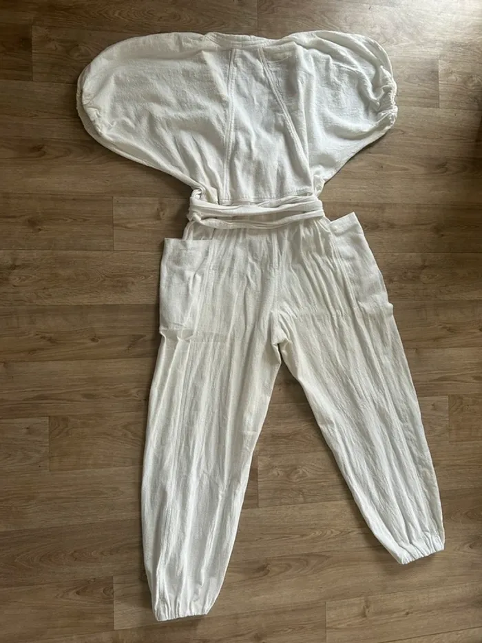 Guru jagat combinaison pantalon blanche coton , femme, taille 1/36 - photo numéro 6