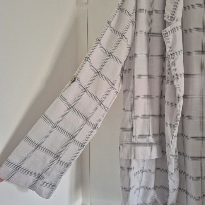 Blazer blanc à carreaux gris - Pimkie - Taille L : 40 - 42 - photo numéro 3