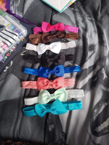 Lot de 8 bandeaux a noeud bébé fille