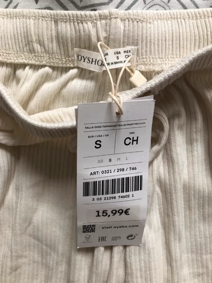 Short écru neuf Oysho S - photo numéro 2