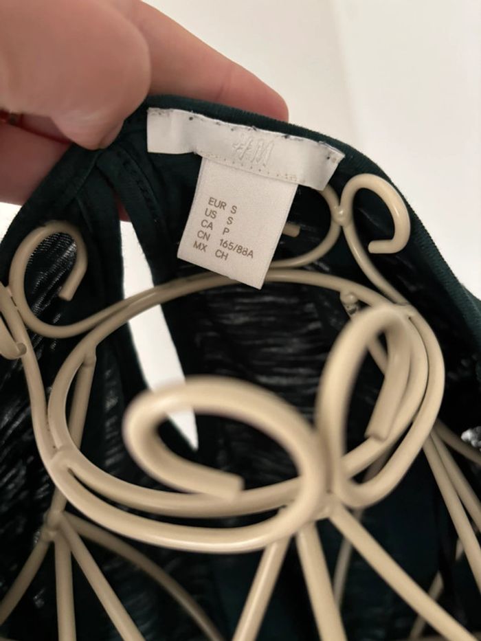 Haut femme taille S Vert transparence broderies H&M - photo numéro 4