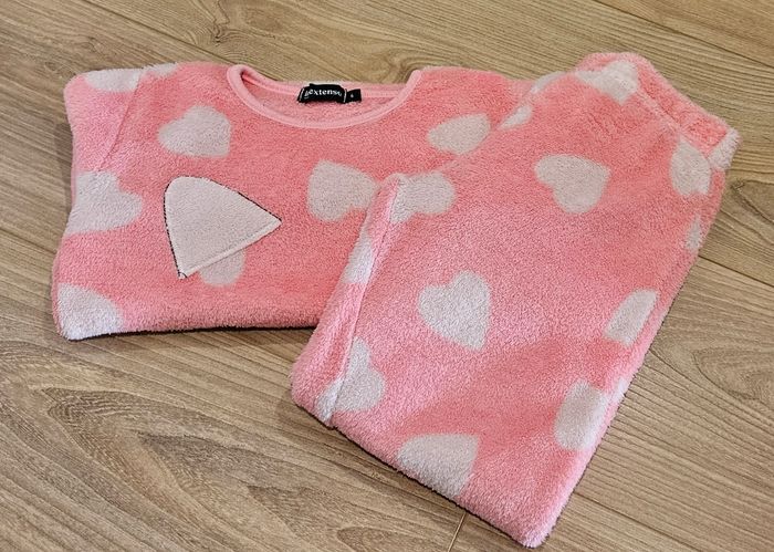 Pyjama pilou fille rose avec coeurs - Taille 6 ans - photo numéro 2