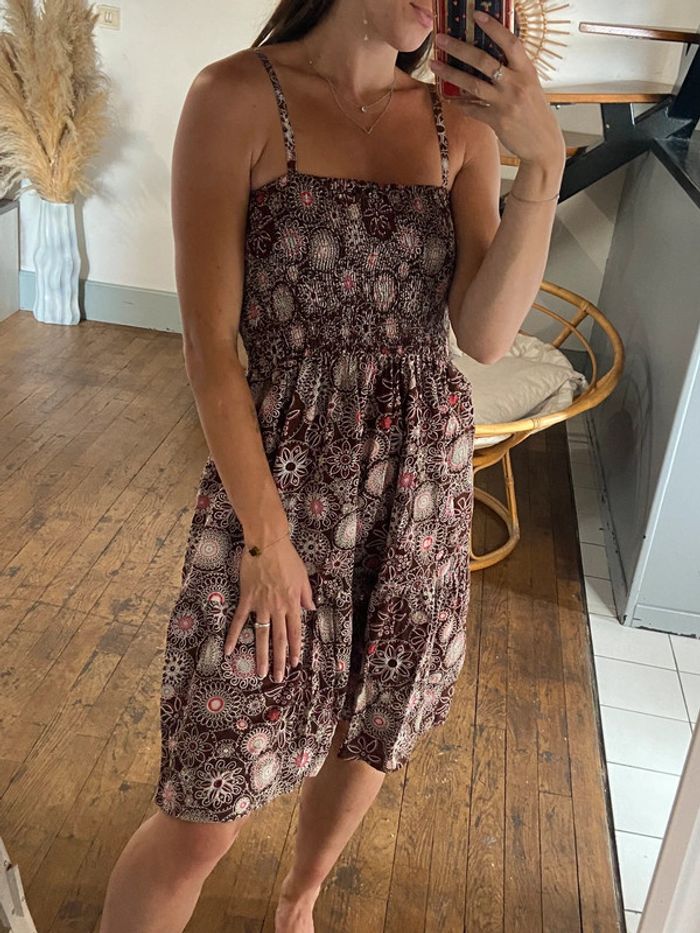 Robe marron à motif - photo numéro 2